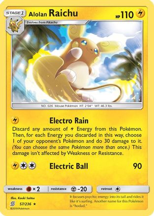 Alolan Raichu (UNM-057) (Holofoil)