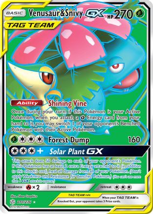 Venusaur & Snivy GX (Full Art) (CEC-210) (Holofoil)