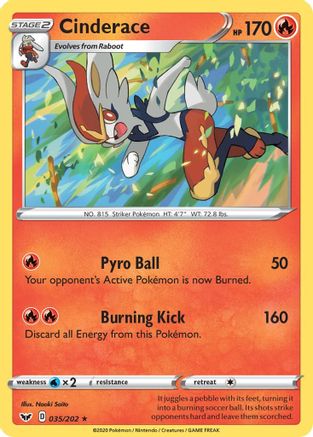 Cinderace (035) (SSH-035) (Reverse Holofoil)
