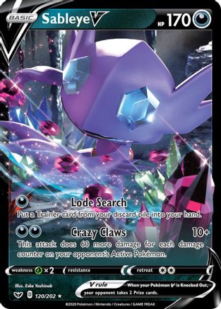 Sableye V (SSH-120) (Holofoil)