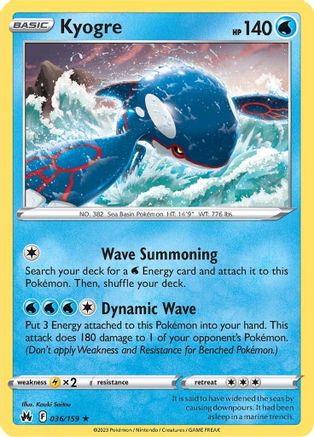 Kyogre (CRZ-036) (Reverse Holofoil)