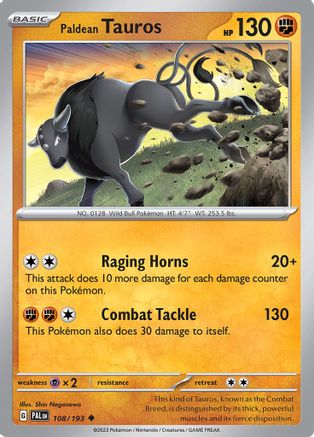 Paldean Tauros (PAL-108) (Reverse Holofoil)