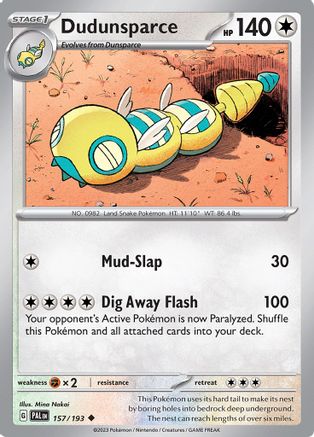 Dudunsparce (PAL-157) (Reverse Holofoil)