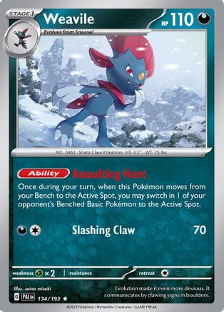 Weavile (PAL-134) (Reverse Holofoil)