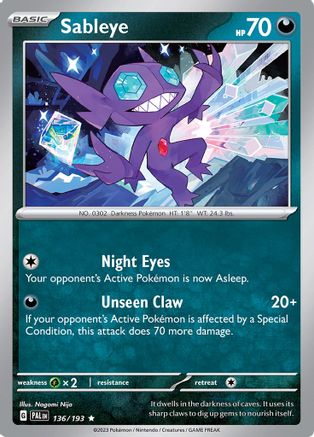 Sableye (PAL-136) (Reverse Holofoil)