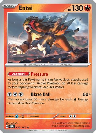 Entei (OBF-030) (Reverse Holofoil)
