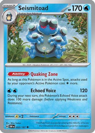 Seismitoad (OBF-052) (Reverse Holofoil)
