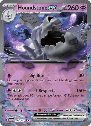 Houndstone ex (OBF-102) (Holofoil)