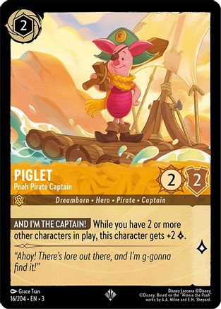 Piglet - Pooh Pirate Captain (3-016) (Cold Foil)