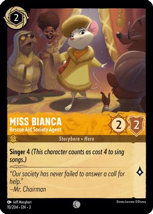 Miss Bianca - Rescue Aid Society Agent (3-010) (Cold Foil)
