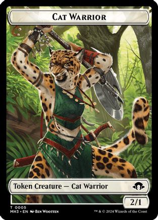 Eldrazi Spawn // Cat Warrior Double-Sided Token (MH3-2 // 5) (Foil)