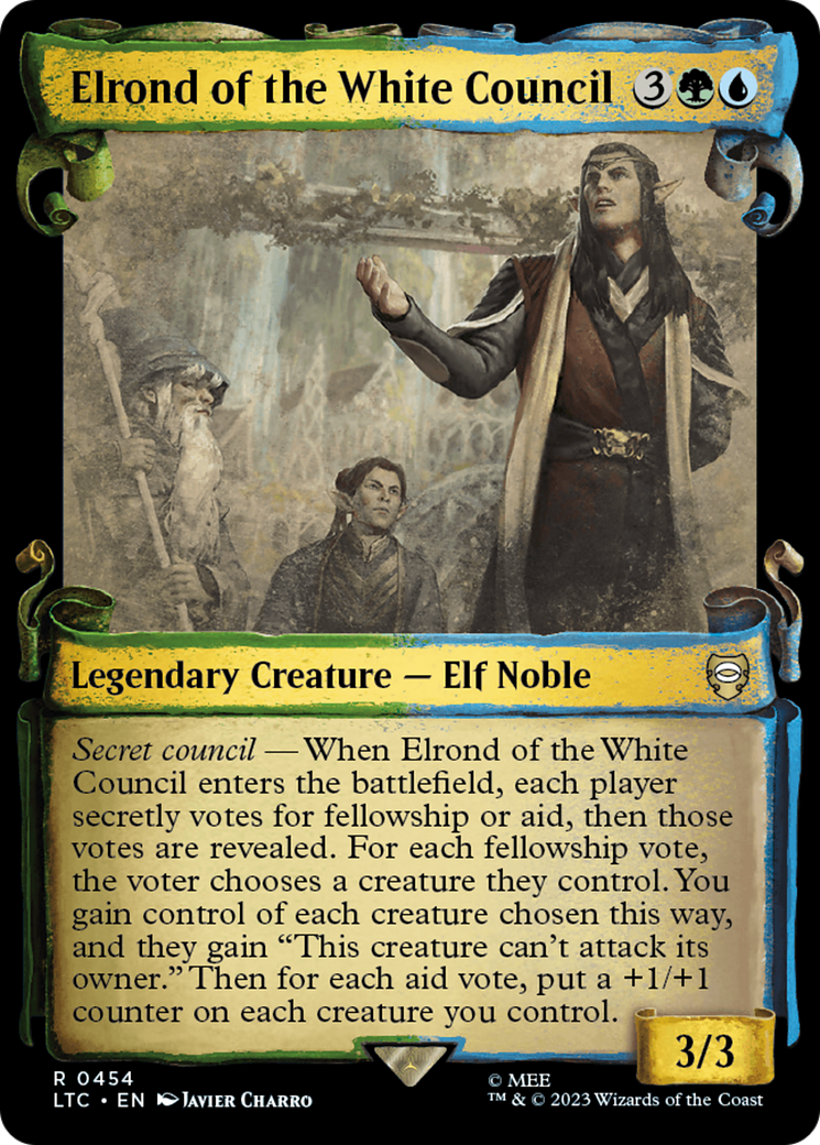 Elrond of the White Council (LTC-454) (Showcase) (Scroll) (Foil)