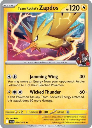 Team Rocket's Zapdos (DRI-070) (Holofoil)