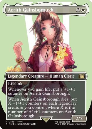 Aerith Gainsborough (Borderless) (Surge Foil) (FIN-519)
