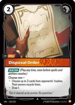 Disposal Order (UNL-103) (Foil)