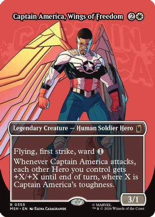 Captain America, Wings of Freedom (Borderless) (MSH-353) (Foil)