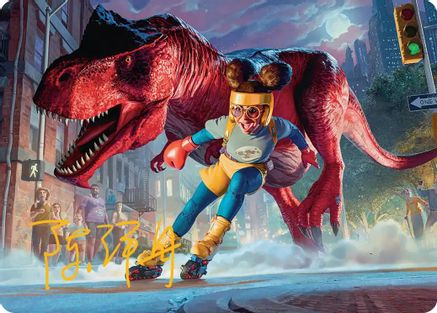 Moon Girl and Devil Dinosaur Art Card (Gold-Stamped Signature) (AAMSH-014)