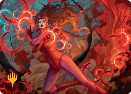 Scarlet Witch, Chaotic Avenger Art Card (Gold-Stamped Planeswalker Symbol) (AAMSH-038)