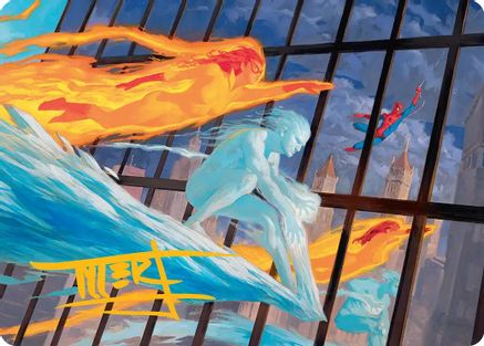 Iceman and Firestar Art Card (Gold-Stamped Signature) (AAMSH-045)