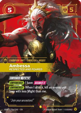 Ambessa, Respected and Feared (Alternate Art) (VEN-136a) (Foil)