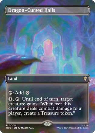 Dragon-Cursed Halls (Borderless) (HOC-008) (Foil)