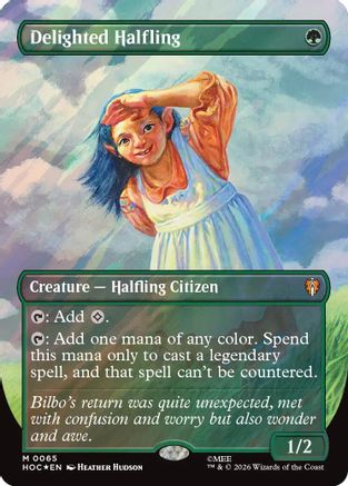 Delighted Halfling (Borderless) (Surge Foil) (HOC-065)