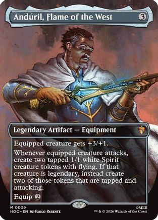 Anduril, Flame of the West (Borderless) (HOC-039) (Foil)
