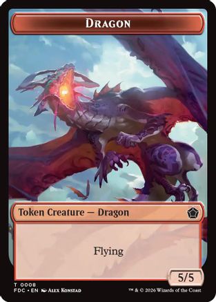 Dragon (0008) // Dragon (0009) Double-Sided Token (FDC-8 // 9)