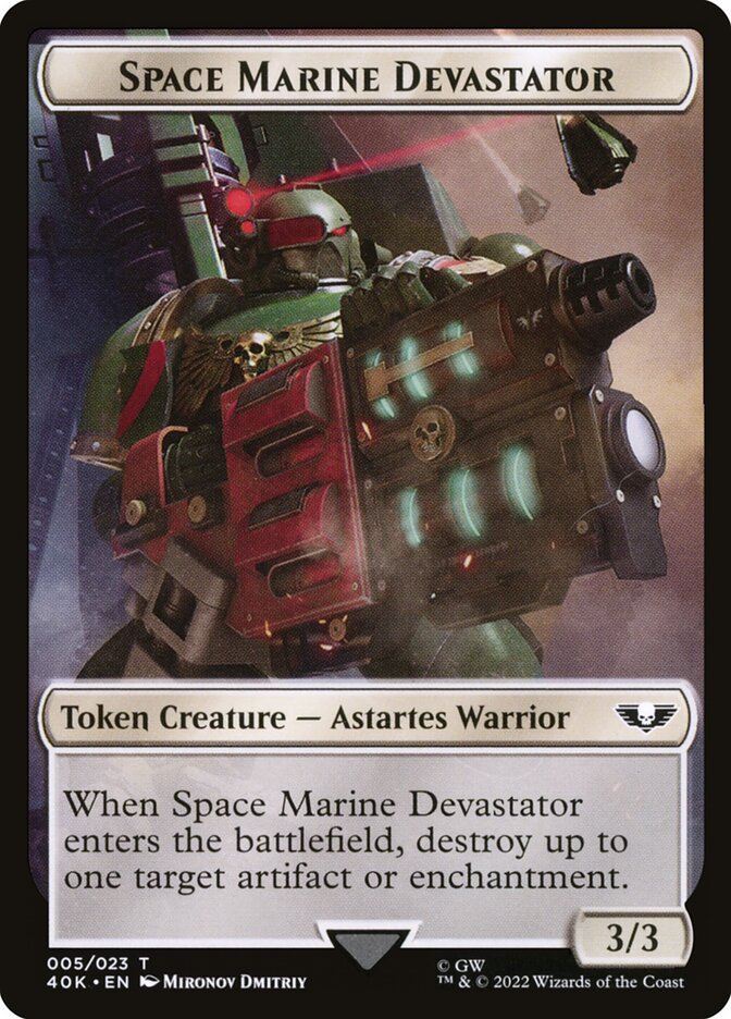 Soldier (002) // Space Marine Devastator Double-Sided Token (40K-2 // 5)