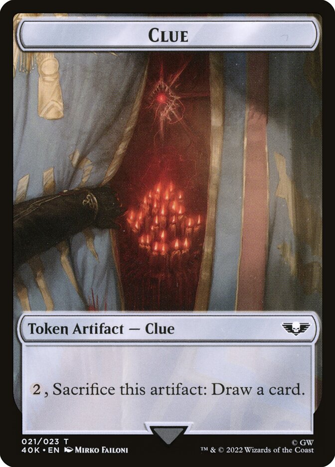 Astartes Warrior (001) // Clue Double-Sided Token (40K-1 // 21)