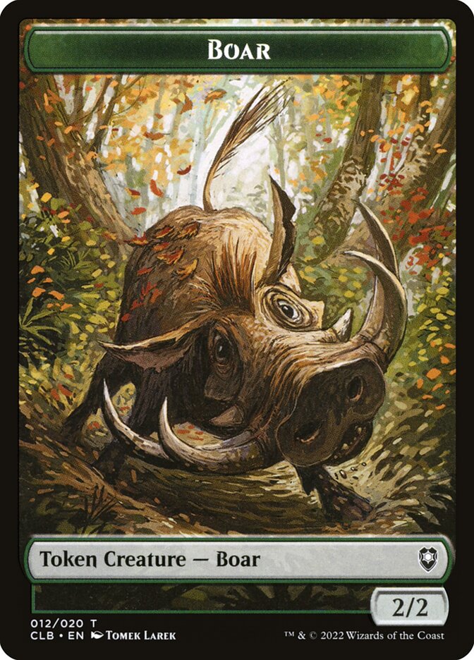 Treasure // Boar Double-Sided Token (CLB-17 // 12) (Foil)