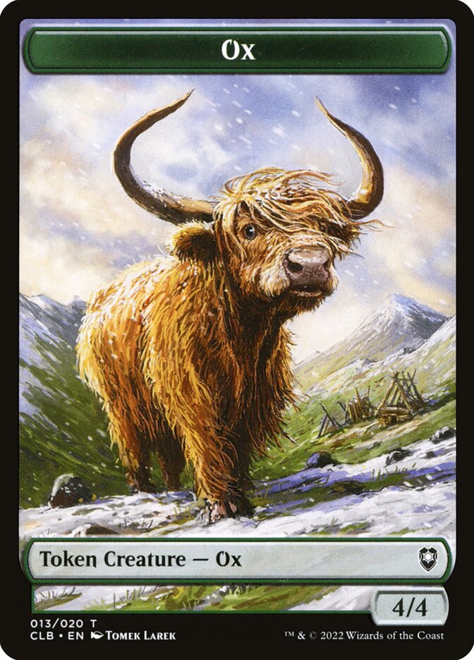 Treasure // Ox Double-Sided Token (CLB-17 // 13) (Foil)