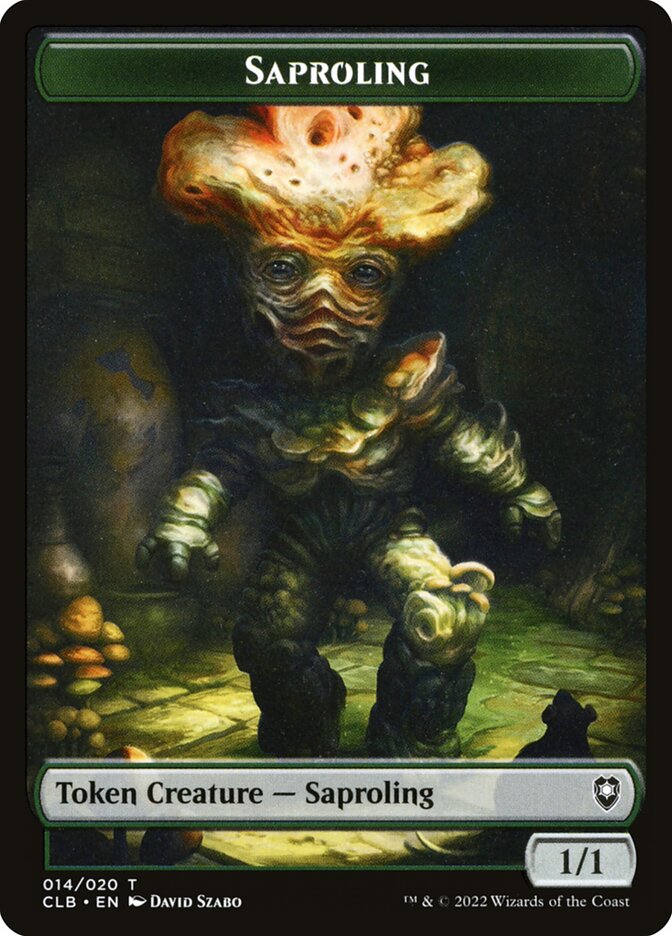 Treasure // Saproling Double-Sided Token (CLB-17 // 14) (Foil)