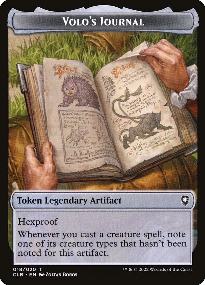 Treasure // Volo's Journal Double-Sided Token (CLB-17 // 18) (Foil)