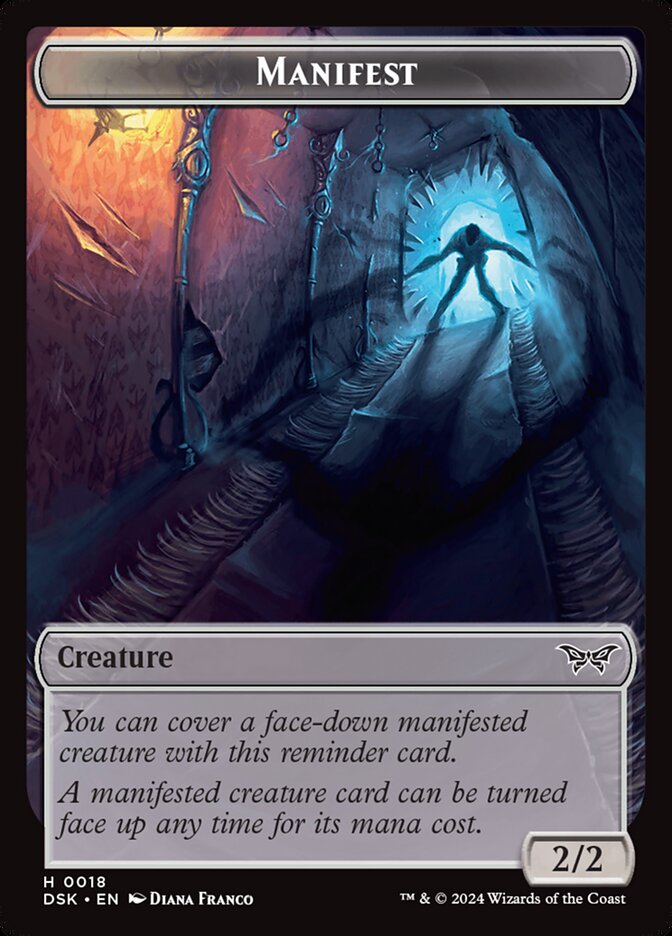 Demon // Manifest Double-Sided Token (DSK-9 // 18) (Foil)