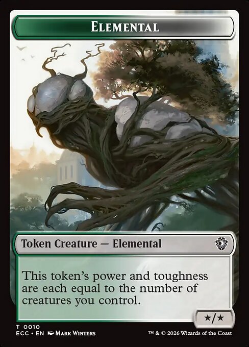 Rhino Warrior // Elemental (0010) Double-Sided Token (ECC-6 // 10) (Foil)