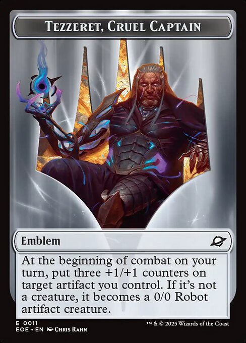 Robot // Emblem - Tezzeret, Cruel Captain Double-Sided Token (EOE-10 // 11) (Foil)