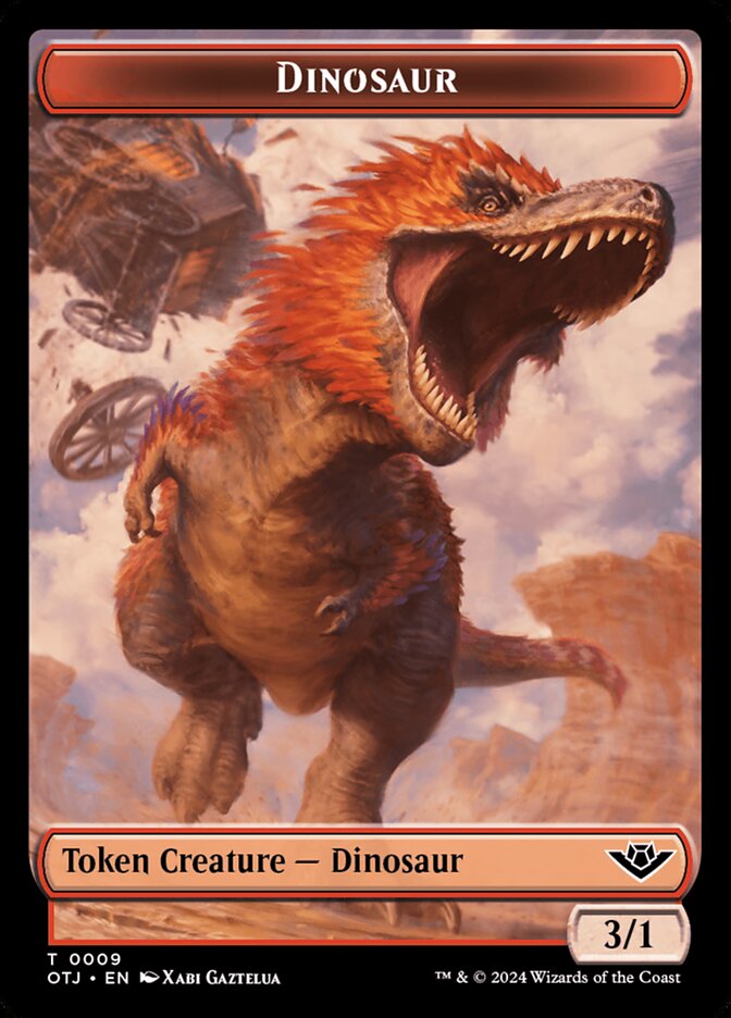 Mercenary // Dinosaur Double-Sided Token (OTJ-10 // 9) (Foil)