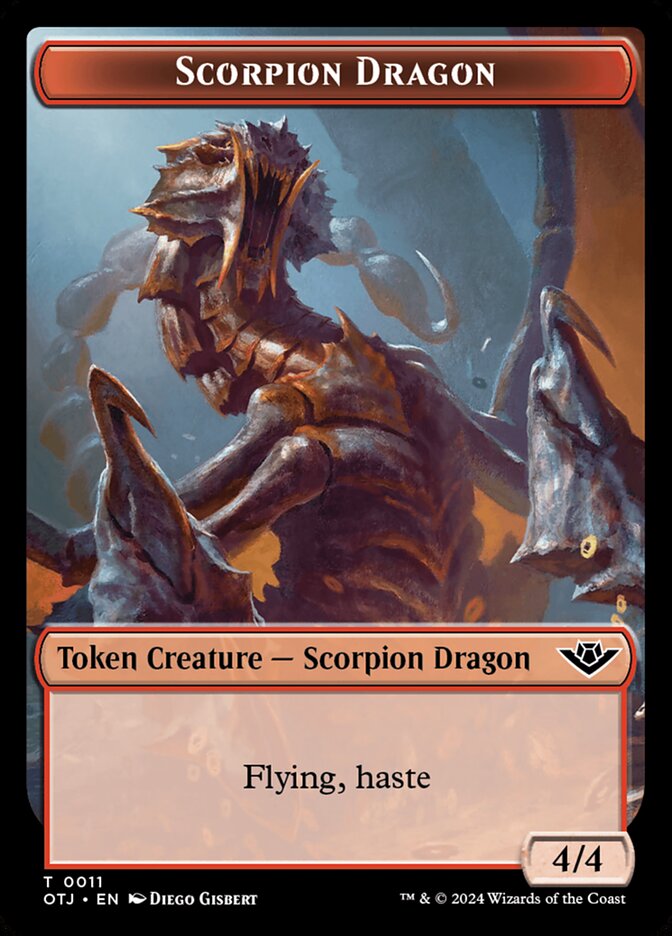 Mercenary // Scorpion Dragon Double-Sided Token (OTJ-10 // 11) (Foil)