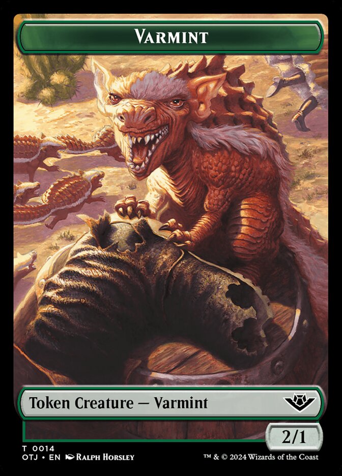 Mercenary // Varmint Double-Sided Token (OTJ-10 // 14) (Foil)