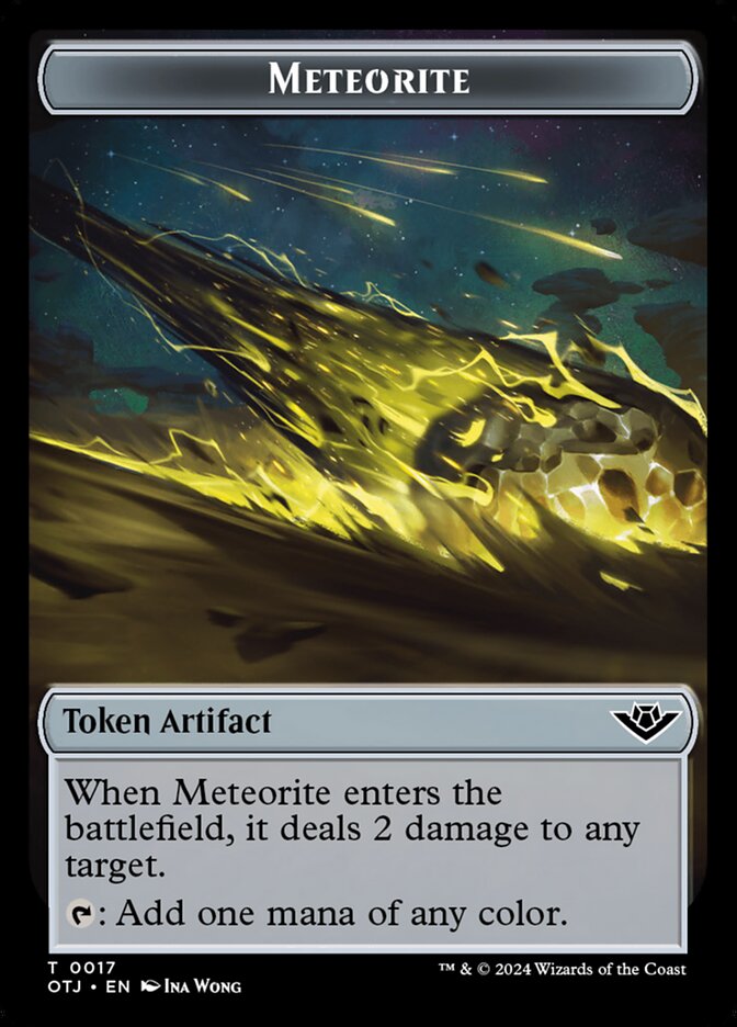 Mercenary // Meteorite Double-Sided Token (OTJ-10 // 17) (Foil)
