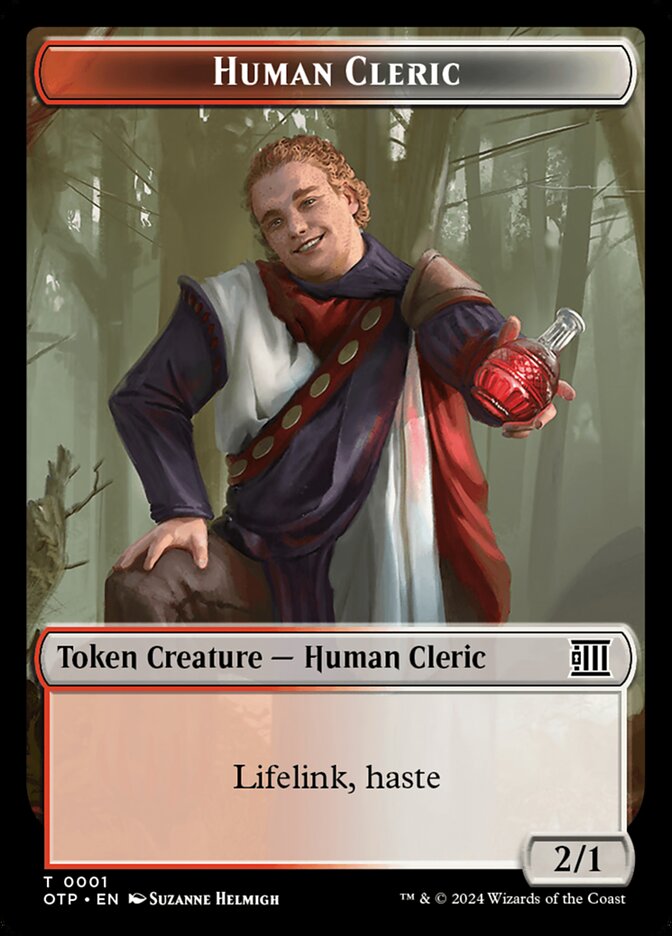 Mercenary // Human Cleric Double-Sided Token (OTJ-10 // 1) (Foil)