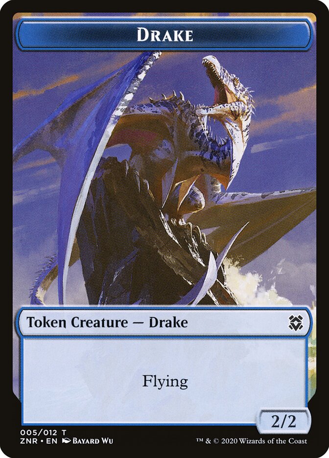 Copy // Drake Double-Sided Token (ZNR-12 // 5) (Foil)