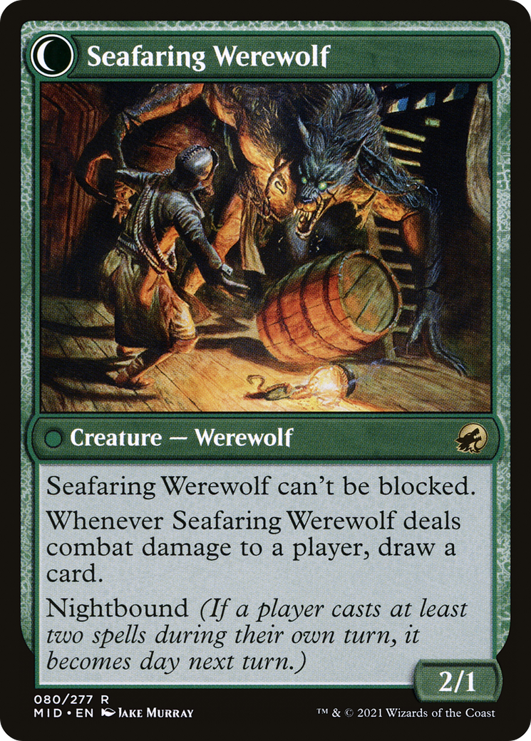 Suspicious Stowaway // Seafaring Werewolf (MID-080) (Foil)