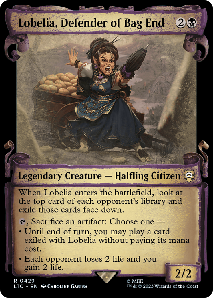Lobelia, Defender of Bag End (LTC-429) (Showcase) (Scroll) (Foil)