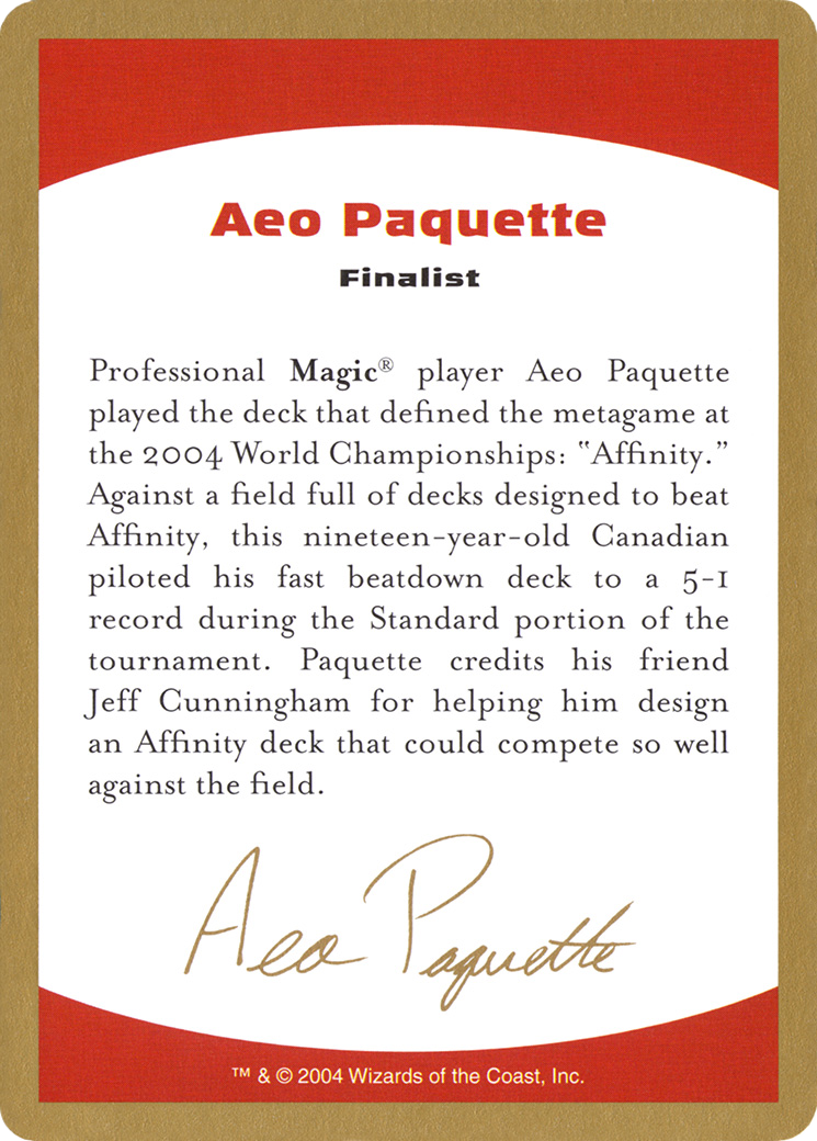 Aeo Paquette Bio Token (WC04-AP0A)