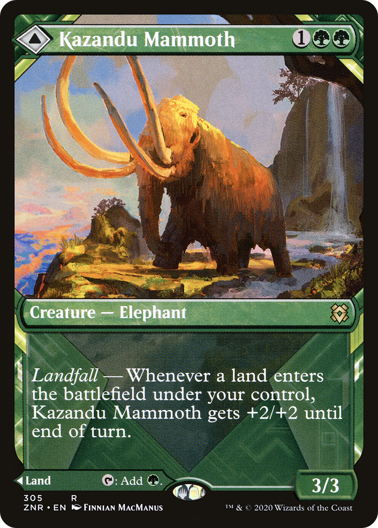 Kazandu Mammoth // Kazandu Valley (ZNR-305) (Showcase) (Foil)