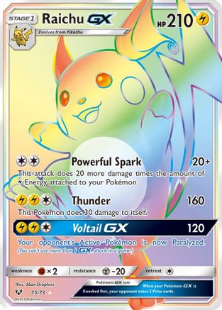 Raichu GX (Secret) (SLG-075) (Holofoil)