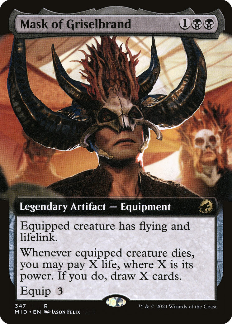Mask of Griselbrand (MID-347) (Extended Art) (Foil)