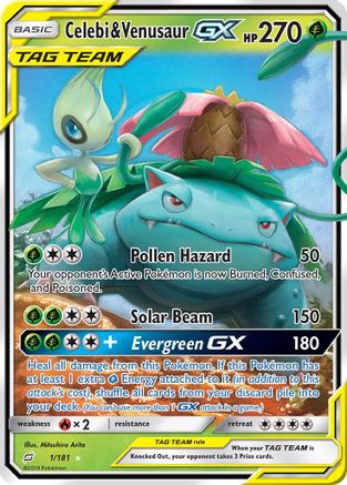 Celebi & Venusaur GX (TEU-001) (Holofoil)